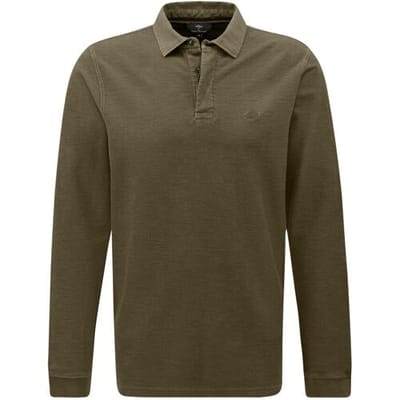 Fynch-Hatton Trui Rugby Shirt Garment Dyed Longsleeve Deep Forest / male