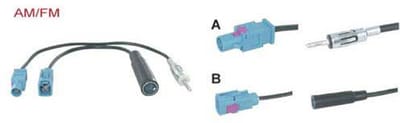 Antenne split adapter fakra male --> din male/ fakra female --> din female