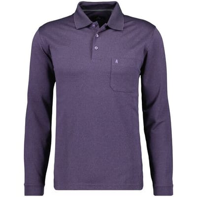 Ragman Polo Softknit Easy Care Mini Jacquard Design Paars / male