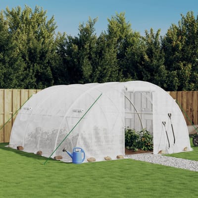 vidaXL - Kas - met - stalen - frame - wit - 16 - m² - 4x4x2 - m