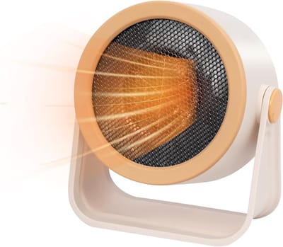 Elektrische kachel-verwarming-kachelventilator-Kleine draagbare kachel - Laag geluidsniveau Bureau Slaapkamer Kantoor Snelle kachel -gebroken wit- 19x11x21 cm
