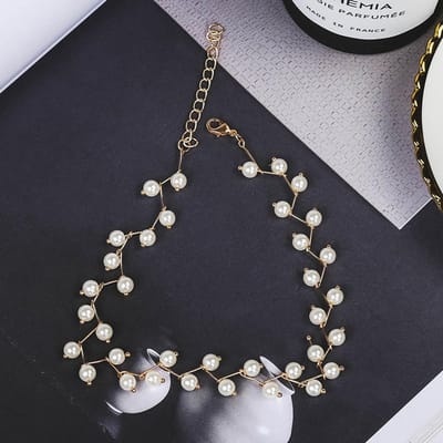 Eenvoudige Handgemaakte Golvende Kralen Parel Ketting, Een Set Sieraden, Ruitvormige Halsketting, Sleutelbeen Ketting voor Vrouwen