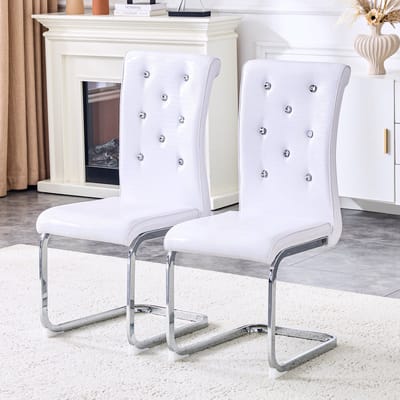 Eetkamerstoel set van 2 - ROLIPO luxe design eetkamerstoelen krokodillenlook kunstleer zwart met metalen poten - comfortabele stoel moderne eetstoel set 2 stuks - 57x41x101,5 cm