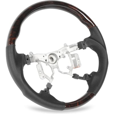 Hydro Dip Stuurwiel Geperforeerd Leer Vervanging Voor Camry XV40 Highlander Previa 2007 tot 2011 Houtnerf gray