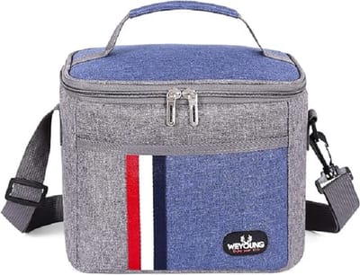 Grote geïsoleerde lunchtas, waterdicht, uniseks, volwassenen, kinderen, casual, schoolwerk, L, blauw