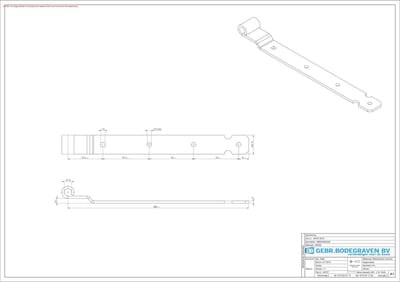 Duimheng - Recht model - 40cm -voor 16mm duim - Verzinkt