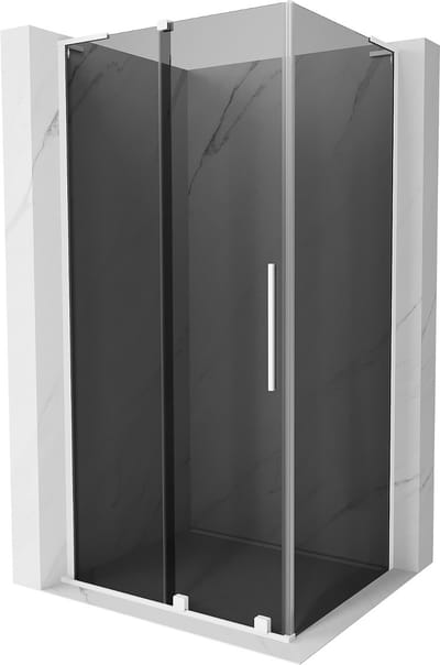 Mexen Velar L schuifbare douchecabine 90 x 70 , grafiet, wit - 871-090-070-43-20