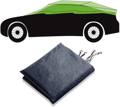 FLOORDIREKT Autohoes Halve Garagehoes voor Winter & Zomer - Donkerblauw - Geschikte Maat Selecteerbaar - 2,59 x 1,22 x 0,61 m