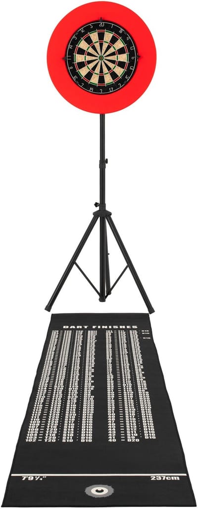 Dartset - verstelbaar statief - sisal dartbord - zelfgenezende
