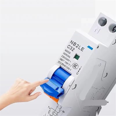 Aardlekschakelaar - Stroomonderbreker - Veiligheid Elektrische Installaties - Boogfout Detectie - 40A - Grijs