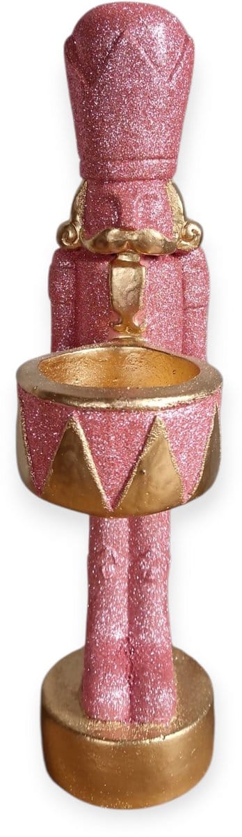Daan Kromhout - Waxinehouder - Notenkraker - Roze - Goud - Steen -15x9x37cm