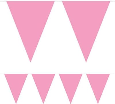 Folat - Mini vlaggenlijn licht roze 3 meter