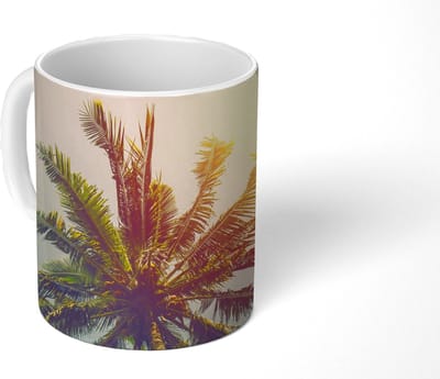 Mok - Koffiemok - Palmboom - Zomer - Tropisch - Zon - Mokken - 350 ML - Beker - Koffiemokken - Theemok