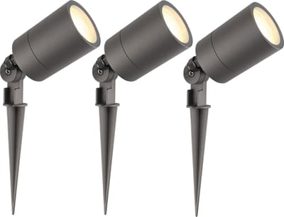Ledvion - 3X LED Prikspots - Antraciet - IP65 - 5W - 2700K - 2M