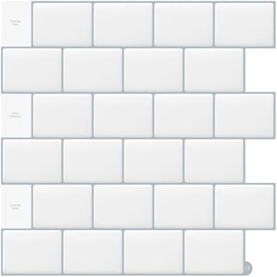 PromoHome Witte Tegelstickers - 10 Vel Set voor Keuken en Badkamer (30,5x30,5 cm)