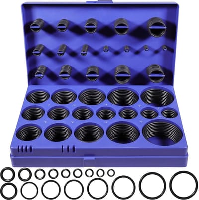 O-ring Assortiment Kit - Afdichtingen Set - Loodgieterswerk Reparatie - 407 Stuks Universeel - 32 Maten - Zwart
