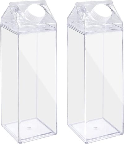 Jhubersproducts - Transparante Melkbox - Herbruikbare Waterfles