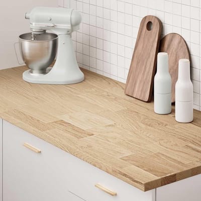 Eikenhouten werkblad - Natuurlijk hout - Keuken aanrecht - Massief eikenhout - 140 x 635 cm - Bruin