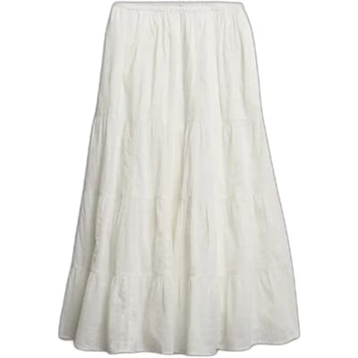 Superdry Tiered Maxi Lange Rok Wit 2XS Vrouw
