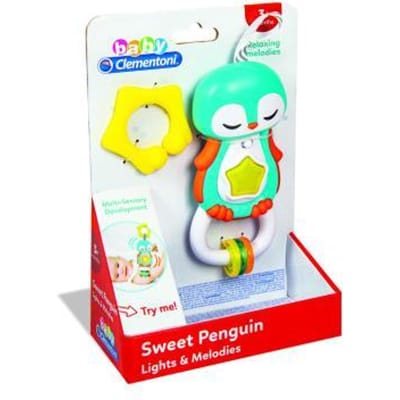 Clementoni Interactieve Rammelaar Pinguïn Interactief speelgoed Grijp- en bijtspeelgoed