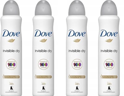 Dove Deo Spray XL - Invisible Dry Women - 4 x 250 ml - Voordeelverpakking