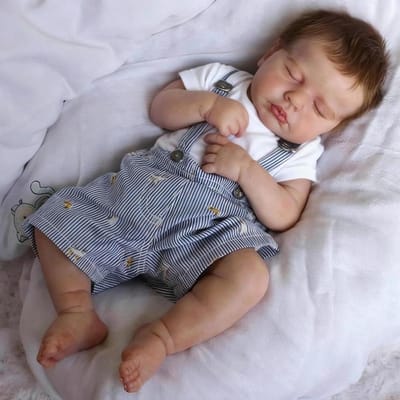 Babypop - Herbruikbare pop Levensechte pop - Spelen met speelgoed - Zacht stoffen lichaam - 50 cm - Katoenen kleding