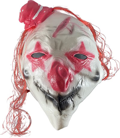 Fjesta© Halloween masker horror clown - Wit/rood - Latex