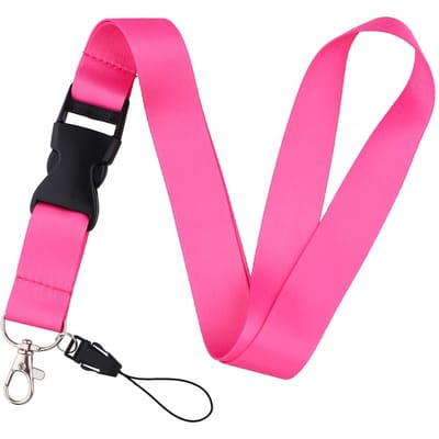 Grijze Nekband Effen Kleur Lanyards voor Sleutel ID-Kaart Gym Mobiele Telefoon Riem USB Badgehouder Mobiele Telefoon Accessoires pink