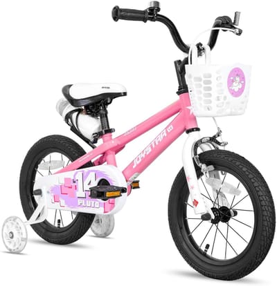Kinderfiets - Jongensfiets Meisjesfiets - Veilig Leren Fietsen - Inclusief Steunwielen - 14 Inch - Roze