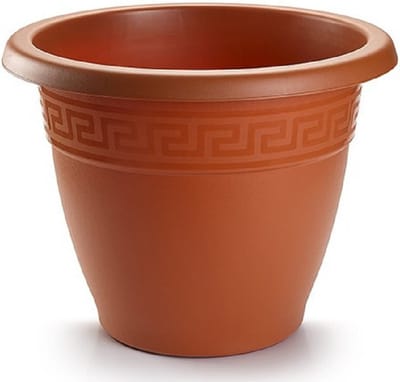 Bloempot terra cotta rond diameter 30 cm - Bloemen/plantenbak/plantenpot van kunststof