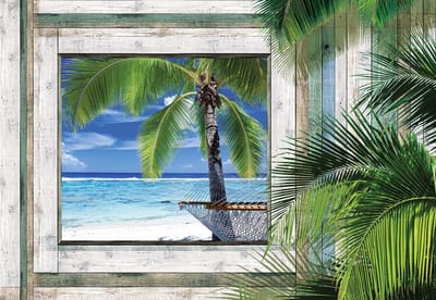 Fotobehang Beach Tropical View | XL - 208cm x 146cm | 130g/m2 Vlies