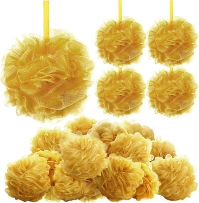 Bad Spons Set - Douche Poefs - Huid Exfoliëren - Rijk Schuim - 12 Stuks - Goud