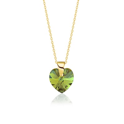 Montebello Ketting Aella KHG433 - Swarovski Hart - 925 Zilver Verguld - Ø10mm - 40cm