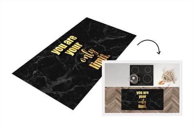 Keukenloper - Loper keuken - Quotes - Motivatie - Goud - Marmer - 120x60 cm - Keukenloper vinyl