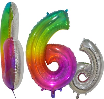 Folieballon 30" nmr. 6 - Transparant Regenboog