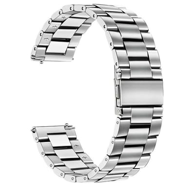 22mm Zilveren Horlogeband - Band aanzet 22 mm - Universeel - Horlogebandje RVS - Smartwatch band