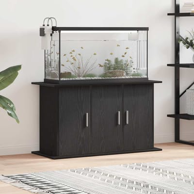 vidaXL - Aquariumstandaard - Zwart - Eiken - 101x41x58 - cm - Bewerkt - Hout