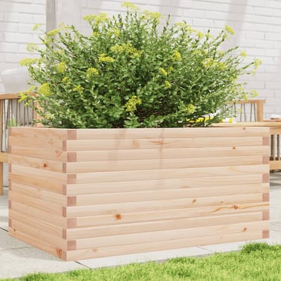 vidaXL - Plantenbak - 90x60x46 - cm - massief - grenenhout