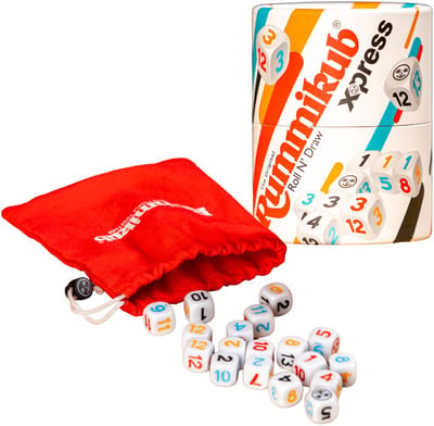 Rummikub Xpress KOMPAKT logisch spel, puzzelspel, SNEL dobbelspel, familiespel