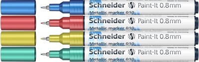 Schneider metallic marker - Paint-It 010 - lijnbreedte 0.8mm - 4 stuks - S-ML01011502