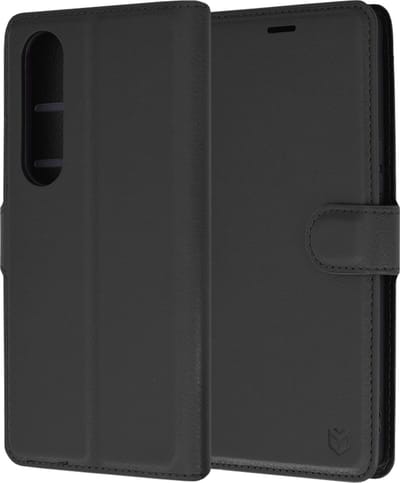 Techsuit Leather Folio Book Wallet Case hoesje voor Sony Xperia 1 VI - Zwart