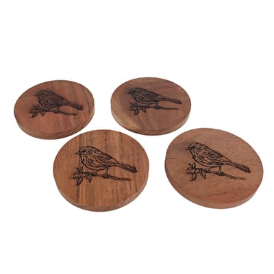 Onderzetter Bird Curved - 10x10x10cm - 4 Stuks - Mango