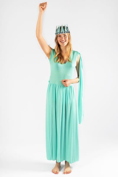 KIMU® Vrijheidsbeeld Kostuum Pak - Maat XS-S - Amerika Jurk Statue Of Liberty Festival