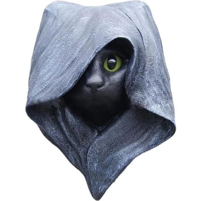 Sculpture de chat en résine à suspendre au mur, statue de chat gothique sorcière, ornement pour décoration d'Halloween gray