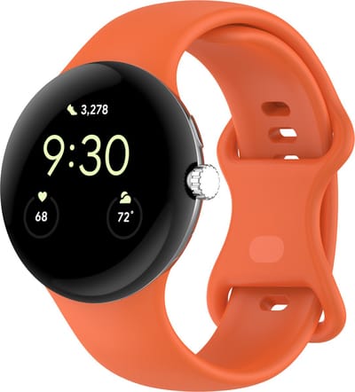 Strap-it Siliconen Classic smartwatch bandje geschikt voor Google Pixel Watch 5 (45 mm) / 4 (45 mm) / 3 (45 mm) - Oranje