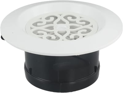 Ventilatierooster met sluiter - Kanaalafdekking - Efficiënte luchtcirculatie - Met vliegengaas - 100 mm - Wit