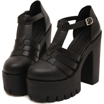 Gdgydh Dames Blokhak Sandalen Comfortabele Gesloten Teen Enkelband Gesp Hakken Dames Gladiator Platform Sandalen Feest Schoenen 42 black