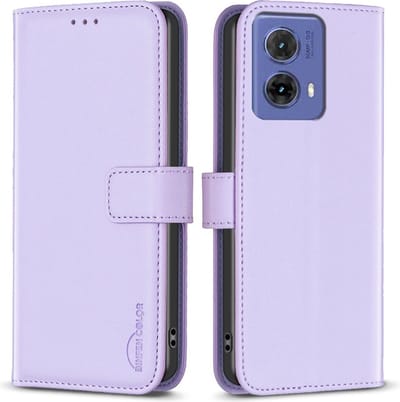 BINFEN Hoesje - Geschikt voor Motorola Moto G85 Hoesje - BINFEN Color Book Case - Lavendel