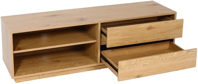 TV-rek MCW-J78, TV-tafel lowboard ladekast, lade, MDF 42x140x40cm ~ eiken look