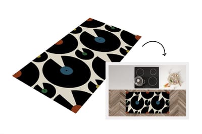 Keukenloper - Loper keuken - Muziek - Platen - Patronen - 120x60 cm - Keukenloper vinyl